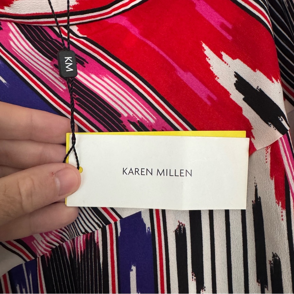 π Karen Millen Abstract Print Midi Skirt β NWT (Size 4 US / 8 UK) $90 - Picture 10 of 12